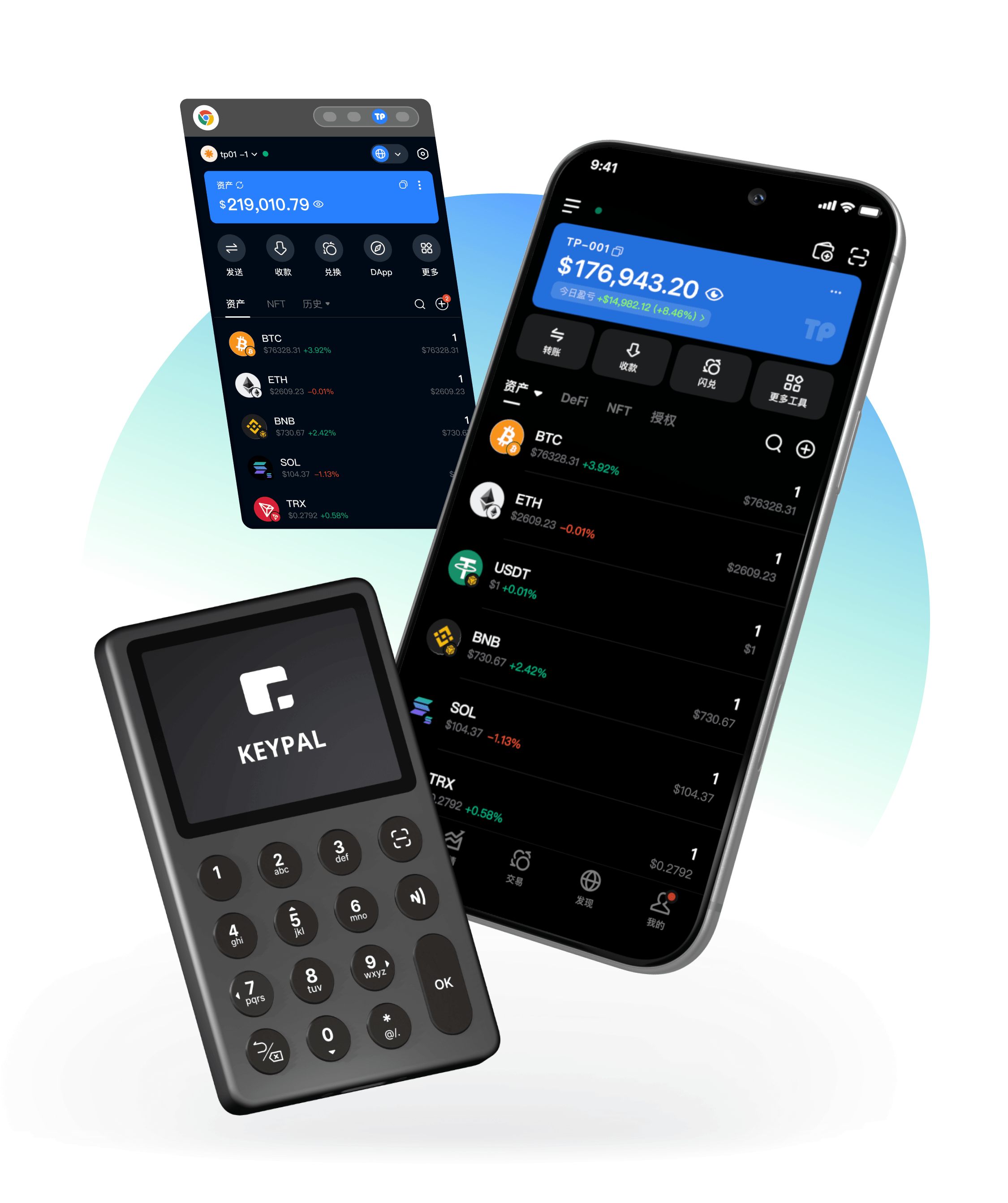 TokenPocket 多鏈資產管理畫面